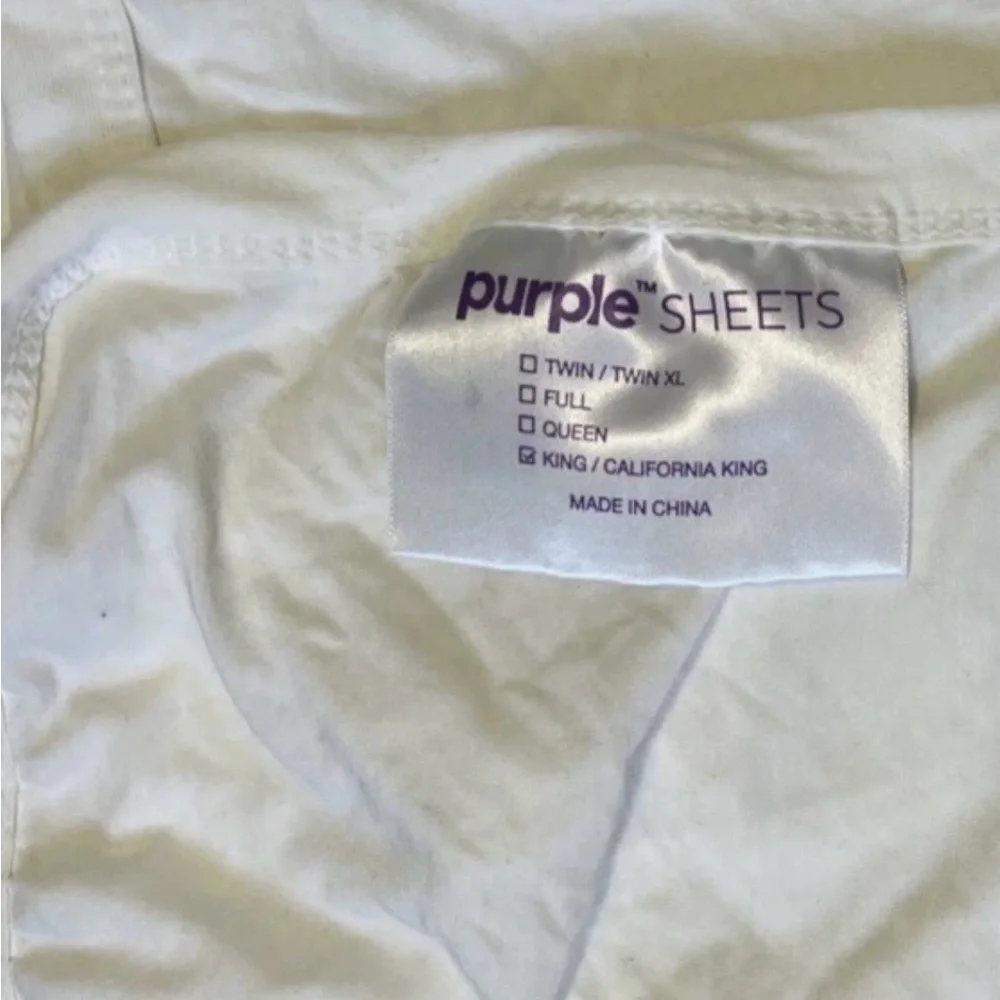 Purple‎ Brand KING CAL KING Flat Sheet Cream Neutral Soft Stretchy Lycra Bamboo